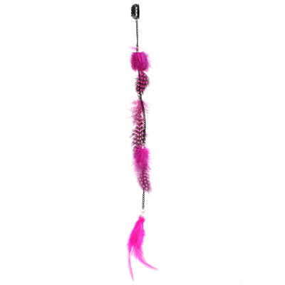 Zac's Alter Ego - Aprox. 37.5cm Polka Dot Feather & Chain Haarverlängerung - Rosa